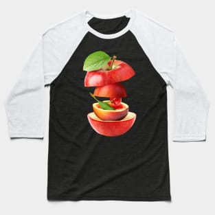 Apple Peach Cherry Gifts Vegetarian Baseball T-Shirt